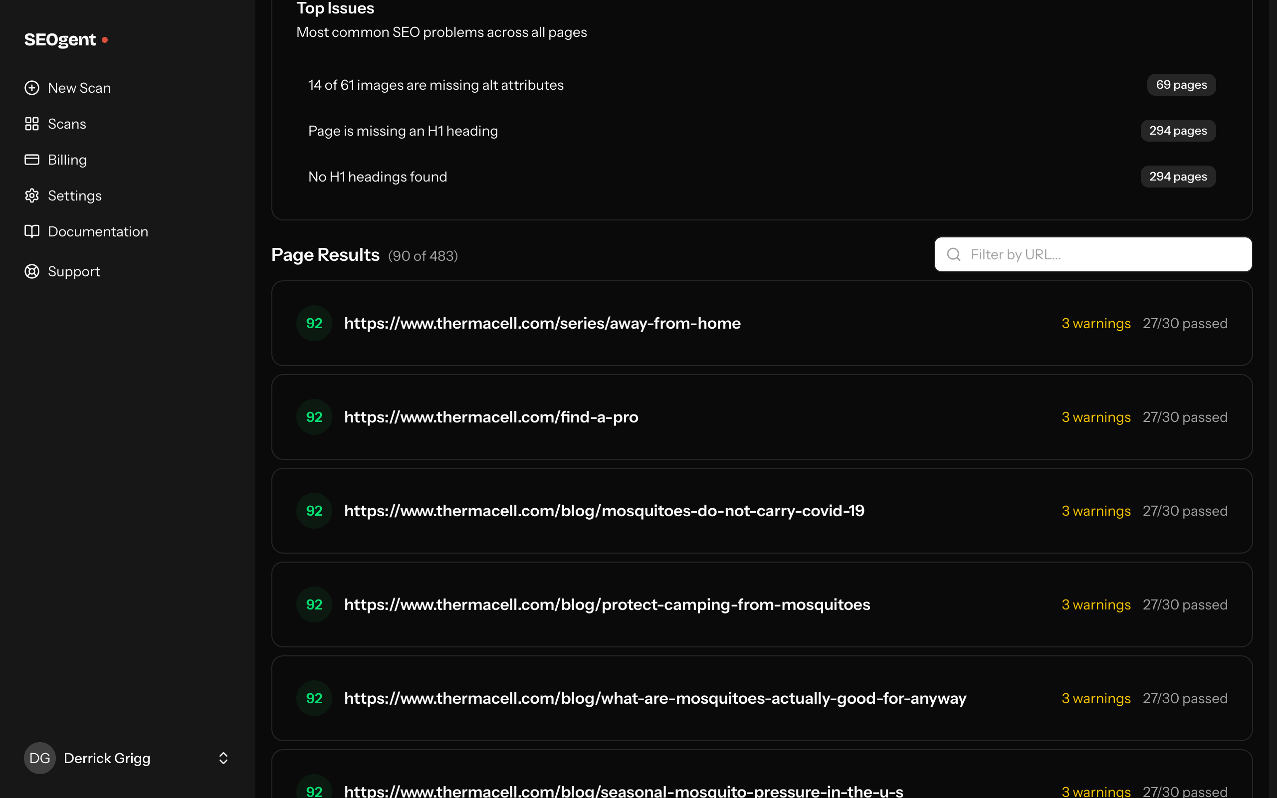 Top issues and filtering